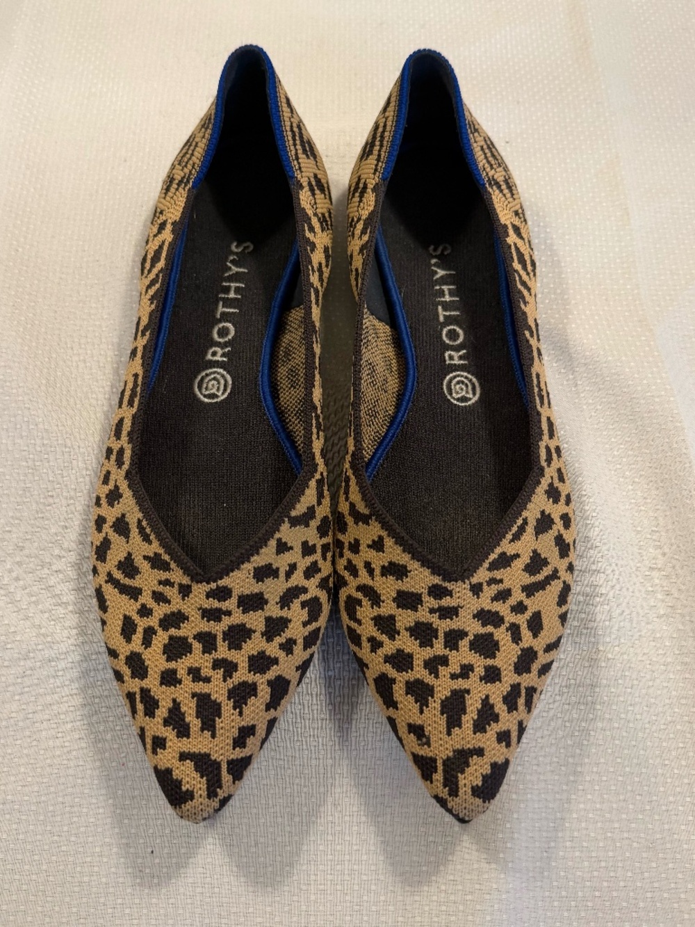 Rothy’s Leopard Print Pointed-Toe Flats – Size 11.5